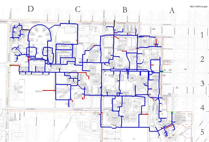 Computer visualization map of the MSU Water facility Plan by Allied Engineering