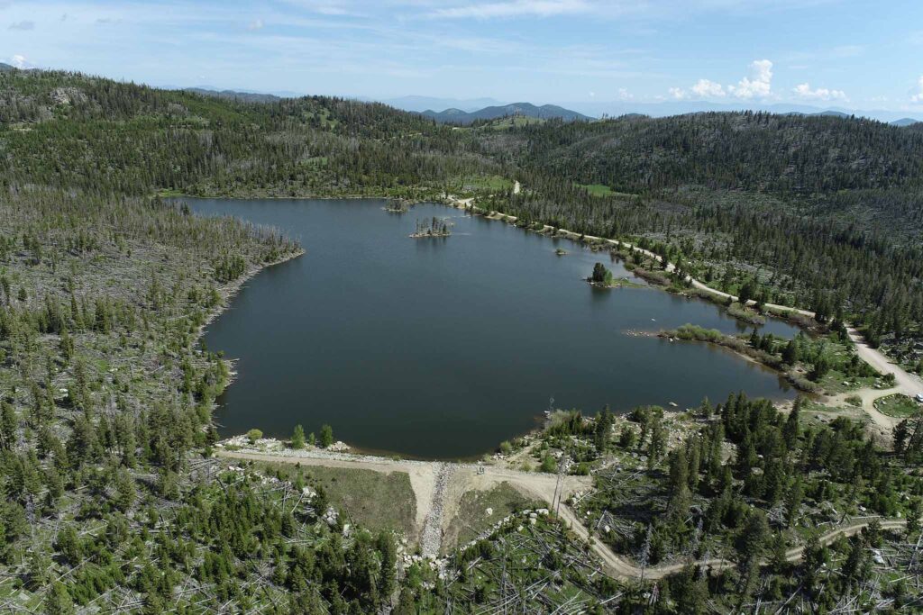 aerial survey of Park Lake dam